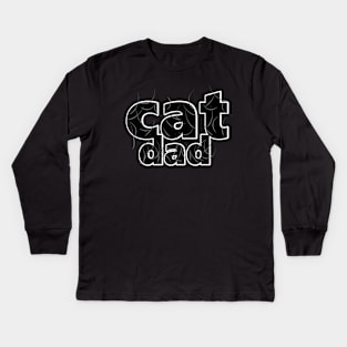 Cat Dad Gray Hair Kids Long Sleeve T-Shirt